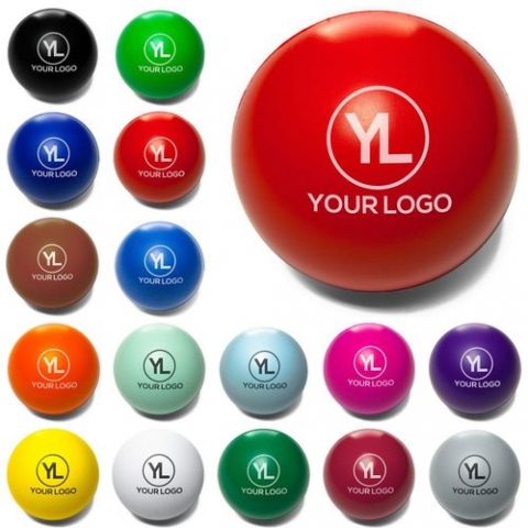 Runde stressbolde i mange farver logo
