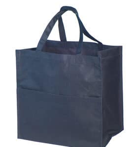 Mulepose med logo mørk blå