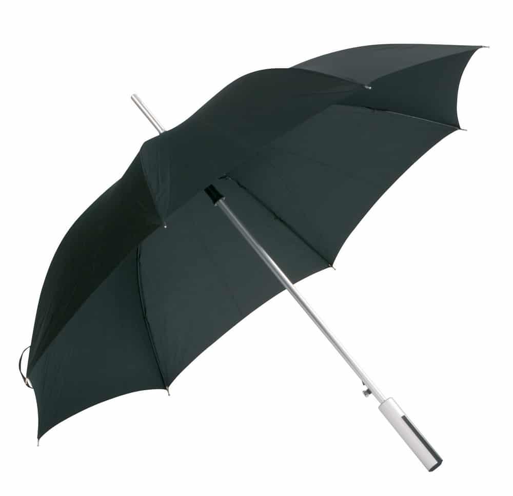 sort paraply med logotryk