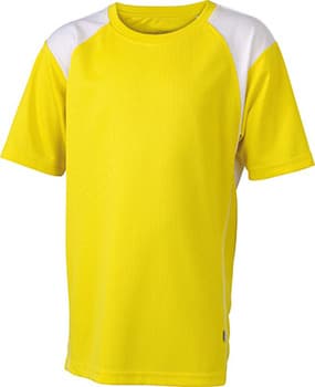 Løbe T-shirt til børn - gul med logo